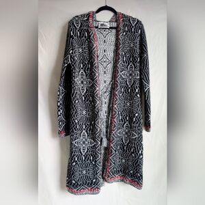 Made In Italy Tapestry Boho Wool Blend Knit Coatigan | S